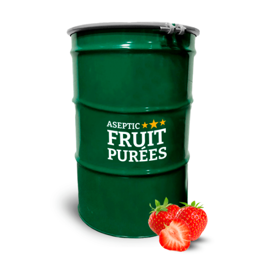Picture of 485 Lbs Strawberry Fruit Aseptic Fruit Purée Drum