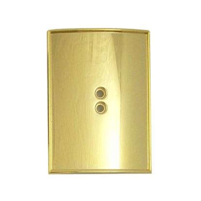 Picture of Tap Handle Hardware, Shields Gold Plated / Curved Vertical Rectangle 