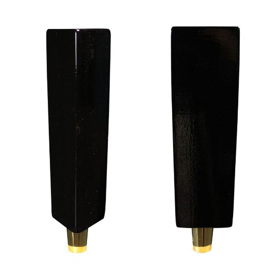 Picture of Tap Handle, Wood, Tapering, 3-sided Black / Gold Plated