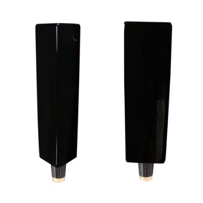 Picture of Tap Handle, Wood, Tapering, 3-sided Black / Silver Plated