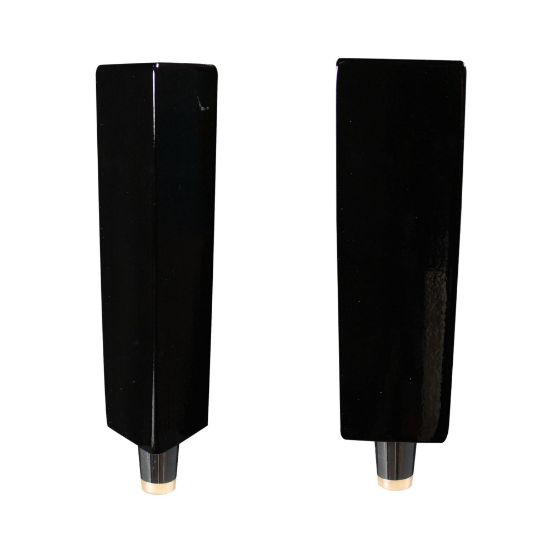 Picture of Tap Handle, Wood, Tapering, 3-sided Black / Silver Plated