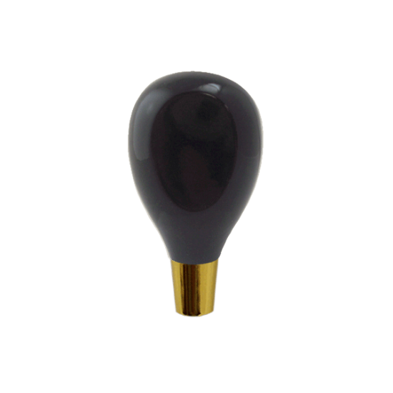 Picture of Tap Handle, Wood, Belgian Short Tower Black / Gold Plated