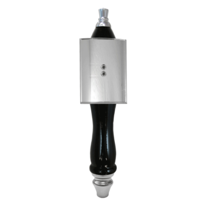 Picture of Tap Handle, Wood, Pub-Style with Shield, Black Black / Silver Plated / Curved Vertical Rectangle