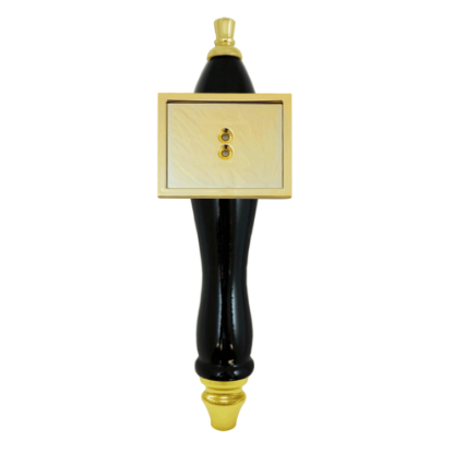 Picture of Tap Handle, Wood, Pub-Style with Shield, Black Black / Gold Plated / Seasonal