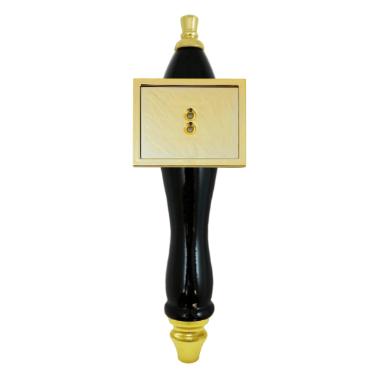 Picture of Tap Handle, Wood, Pub-Style with Shield, Black Black / Gold Plated / Seasonal