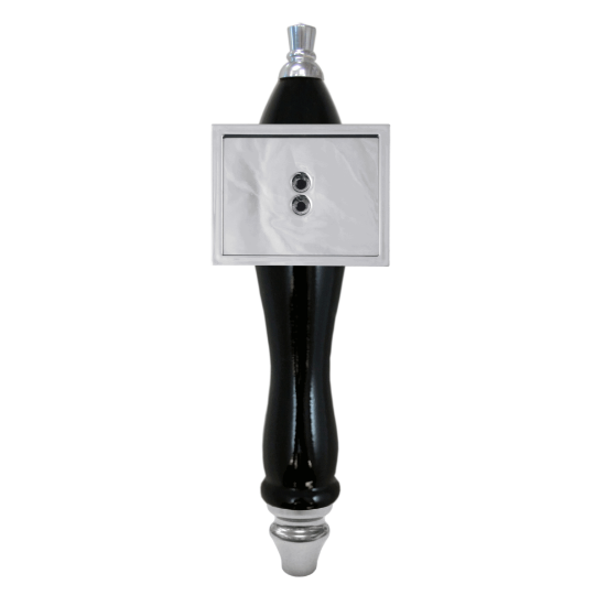 Picture of Tap Handle, Wood, Pub-Style with Shield, Black Black / Silver Plated / Seasonal