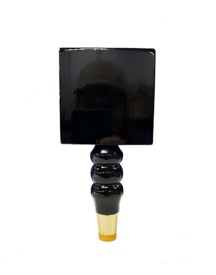 Picture of Tap Handle, Wood, Square on SAS Spindle Black / Gold Plated