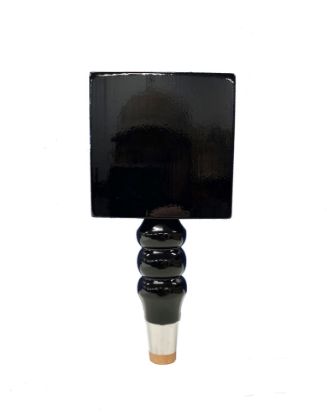Picture of Tap Handle, Wood, Square on SAS Spindle Black / Silver Plated
