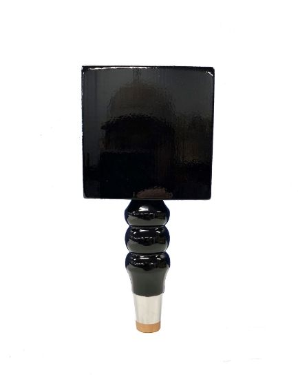 Picture of Tap Handle, Wood, Square on SAS Spindle Black / Silver Plated