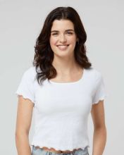 Picture of Boxercraft - Women's Baby Rib T-Shirt - BW2403 White / XS