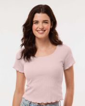 Picture of Boxercraft - Women's Baby Rib T-Shirt - BW2403 Blush / S