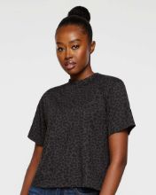 Picture of LAT - Women's Boxy Tee - 3518 Black Leopard / XL
