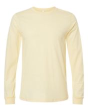 Picture of BELLA + CANVAS - Heather CVC Long Sleeve Tee - 3501CVC - XS - 4XL Heather French Vanilla