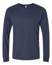 Picture of BELLA + CANVAS - Heather CVC Long Sleeve Tee - 3501CVC - XS - 4XL Heather Midnight Navy