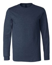 Picture of BELLA + CANVAS - Heather CVC Long Sleeve Tee - 3501CVC - XS - 4XL Heather Navy