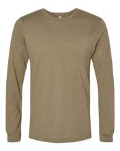 Picture of BELLA + CANVAS - Heather CVC Long Sleeve Tee - 3501CVC - XS - 4XL Heather Olive