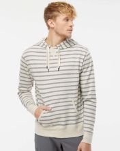 Picture of Independent Trading Co. - Midweight French Terry Hooded Sweatshirt - PRM90HT Oatmeal Heather/ Salt & Pepper Stripe / 2XL