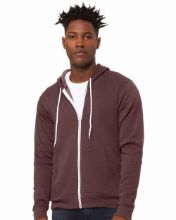 Picture of BELLA + CANVAS - Sponge Fleece Full-Zip Hoodie - 3739 - XS - 3XL Heather Maroon