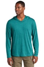 Picture of DM139 District ® Perfect Tri ® Long Sleeve Hoodie Heathered Teal / 3XL