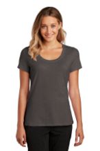 Picture of DT7501 District ® Women’s Flex Scoop Neck Tee Heathered Charcoal / 2XL