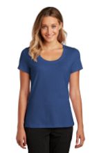 Picture of DT7501 District ® Women’s Flex Scoop Neck Tee Heathered Deep Royal / 3XL