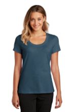 Picture of DT7501 District ® Women’s Flex Scoop Neck Tee Heathered Neptune Blue / XL