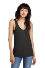 Picture of DT154 District® Women’s Perfect Blend® CVC V-Neck Tank Black / 2XL