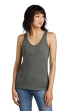 Picture of DT154 District® Women’s Perfect Blend® CVC V-Neck Tank Heathered Charcoal / S