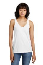 Picture of DT154 District® Women’s Perfect Blend® CVC V-Neck Tank White / M