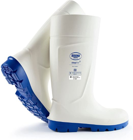 Picture of Bekina Steplite Easygrip S4 Metal Safety Toe Cap Work Boots White/Blue / 11