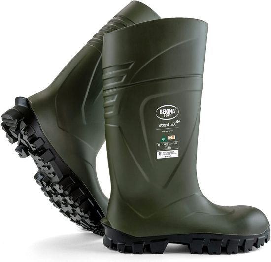 Picture of Bekina StepliteX Solidgrip S5 Non Metalic Toe Cap and Kevlar Sole - Eh Work Boots Green/Black / 11