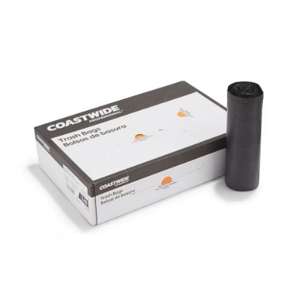 Picture of Coastwide Professional 55-60 Gallon Trash Bag, 38" x 58", Low Density, 1.5 mil, Black, 100 Bags/Box (CW25531)