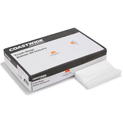 Picture of Coastwide Professional™ 30-33 Gallon Trash Bag, 33" x 39", Low Density, 0.9 mil, Clear, 150 Bags/Box (CW22339)