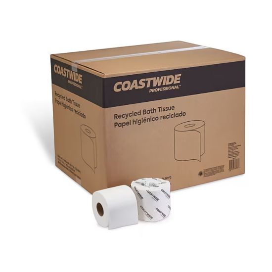 Picture of Coastwide Professional™ Recycled Toilet Paper, 2-ply, White, 550 Sheets/Roll, 80 Rolls/Carton (CW21989)