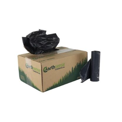 Picture of Earthsense 10 Gallon Industrial Trash Bag, 23" x 24", Low Density, 0.85 mil, Black, 500 Bags/Box (RNW2410-538892)