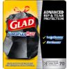 Picture of Glad ForceFlexPlus 30 Gallon Trash Bag, 5.31" x 10.06", Low Density, 0.90 mil, Black, 70/Box (70358)