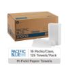 Picture of Pacific Blue Select Recycled Multifold Paper Towels, 2-ply, 125 Sheets/Pack, 16 Packs/Carton (21000)