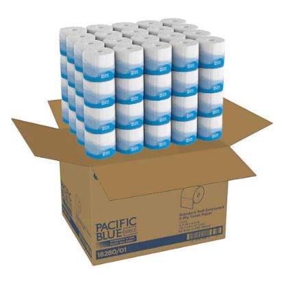 Picture of Pacific Blue Select Standard Toilet Paper, 2-Ply, White, 550 Sheets/Roll, 80 Rolls/Carton (18280/01)