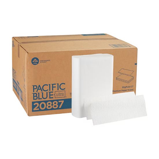 Picture of Pacific Blue Ultra BigFold Z Multifold Paper Towels, 1-ply, 220 Sheets/Pack, 10 Packs/Carton (20887)
