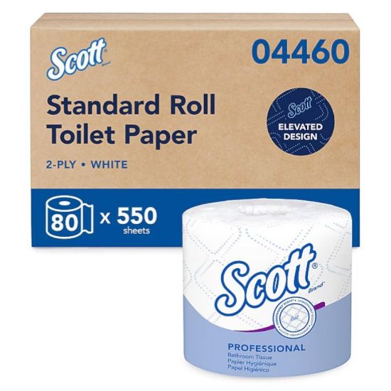 Picture of Scott Professional Recycled Toilet Paper, 2-ply, White, 550 Sheets/Roll, 80 Rolls/Case (04460)