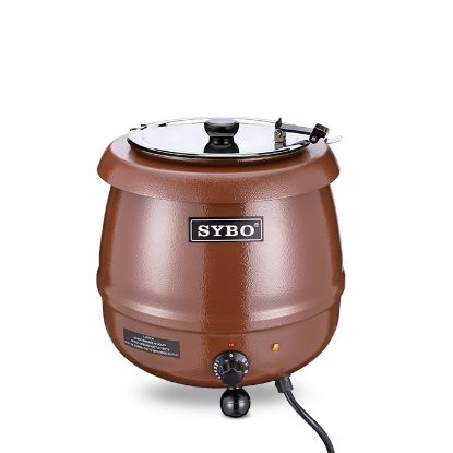 Picture of SYBO Soup Kettle with Hinged Lid, 10.5 Quarts, Brown