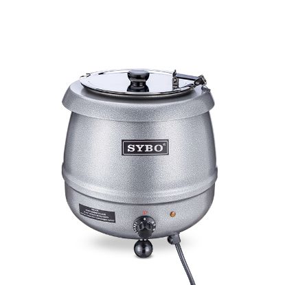 Picture of SYBO Soup Kettle with Hinged Lid, 10.5 Quarts, Silver
