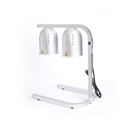 Picture of SYBO Food Heat Lamp Warmer, 2-Bulb, Silver