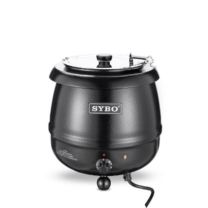 Picture of SYBO Soup Kettle with Hinged Lid, 10.5 Quarts, Black